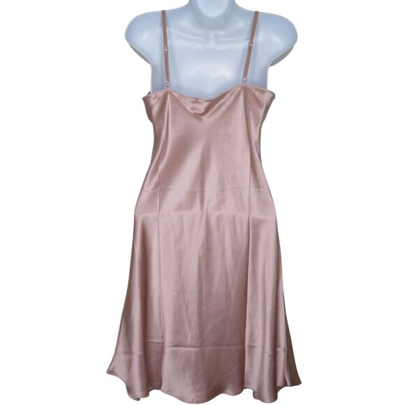 New SilkSilky Womens 100% Silk Pink Slip Dress Adjustable Straps Size Small - Picture 8 of 10